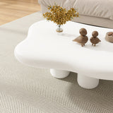 Beige Modern MDF Cloud-Shaped Coffee Table with Waterproof Top