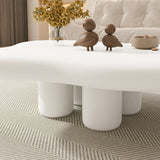 Beige Modern MDF Cloud-Shaped Coffee Table with Waterproof Top