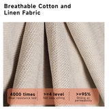 WEHOMZ Beige Sofa with Tufted Cotton Linen Upholstery & Solid Wood Frame