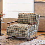 Checkered Sleeper Sofa – 4-in-1 Convertible Folding Chair Bed for Small Spaces