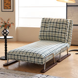 Checkered 4-in-1 Sleeper Sofa - Convertible Folding Chair Bed, Tartan & Woolen Fabric Options