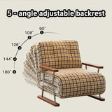 Checkered 4-in-1 Sleeper Sofa - Convertible Folding Chair Bed, Tartan & Woolen Fabric Options