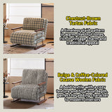 Checkered 4-in-1 Sleeper Sofa - Convertible Folding Chair Bed, Tartan & Woolen Fabric Options