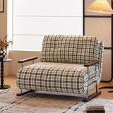 Checkered 4-in-1 Sleeper Sofa - Convertible Folding Chair Bed, Tartan & Woolen Fabric Options