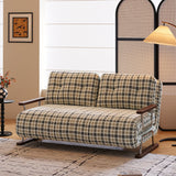 Checkered 4-in-1 Sleeper Sofa - Convertible Folding Chair Bed, Tartan & Woolen Fabric Options