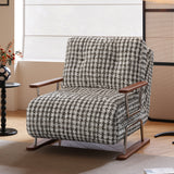 Checkered 4-in-1 Sleeper Sofa - Convertible Folding Chair Bed, Tartan & Woolen Fabric Options