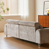 WEHOMZ Chenille Lounge Sofa in Light Mocha, Vintage Green & Deep Blue with Adjustable Headrest