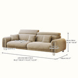 WEHOMZ Chenille Lounge Sofa in Light Mocha, Vintage Green & Deep Blue with Adjustable Headrest