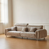WEHOMZ Chenille Lounge Sofa in Light Mocha, Vintage Green & Deep Blue with Adjustable Headrest