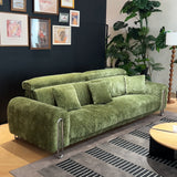 WEHOMZ Green Chenille Adjustable Headrest Couch – Water-Resistant & Luxuriously Comfy