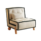 Modern Convertible Armless Sleeper Sofa Bed Chair with Technology Velvet & Solid Wood Legs - Black & White
