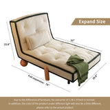 Modern Convertible Armless Sleeper Sofa Bed Chair with Technology Velvet & Solid Wood Legs - Black & White
