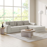 WEHOMZ Modern Convertible & Modular Sofa Bed in Corduroy Off-White/Green