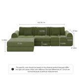 WEHOMZ Modern Convertible & Modular Sofa Bed in Corduroy Off-White/Green