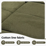 WEHOMZ Modern Convertible & Modular Sofa Bed in Corduroy Off-White/Green