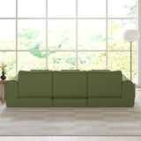 WEHOMZ Modern Convertible & Modular Sofa Bed in Corduroy Off-White/Green