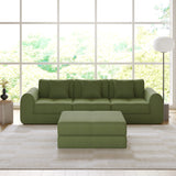 WEHOMZ Modern Convertible & Modular Sofa Bed in Corduroy Off-White/Green
