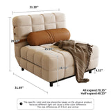 WEHOMZ Convertible Sleeper Sofa Bed with Adjustable Backrest & Soft Corduroy Upholstery in Neutral Tones