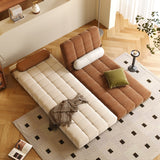 WEHOMZ Convertible Sleeper Sofa Bed with Adjustable Backrest & Soft Corduroy Upholstery in Neutral Tones
