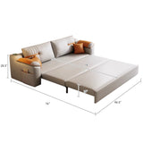 Gray Convertible Sleeper Sofa Bed with Storage & Cushion Back, Contemporary
