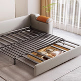 Gray Convertible Sleeper Sofa Bed with Storage & Cushion Back, Contemporary