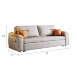Gray Convertible Sleeper Sofa Bed with Storage & Cushion Back, Contemporary