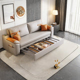 Gray Convertible Sleeper Sofa Bed with Storage & Cushion Back, Contemporary
