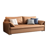 Jasiway Convertible Sleeper Sofa Bed in Faux Leather with Metal Frame, Expands for Versatility