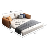 Jasiway Convertible Sleeper Sofa Bed in Faux Leather with Metal Frame, Expands for Versatility