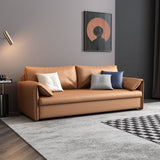 Jasiway Convertible Sleeper Sofa Bed in Faux Leather with Metal Frame, Expands for Versatility