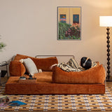 Corduroy Fabric 78.7" Compressed Sofa Bed Free DIY Couch with 3 Stainless Steel Frames