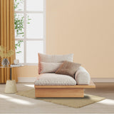 Cotton Linen Beige Sofa with Underseat Storage & Solid Wood Frame