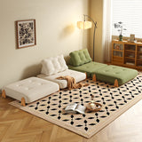 Modular Floor Folding Sofa Bed in High-Quality Fabric & Solid Wood - Convertible & Comfortable for Versatile Seating