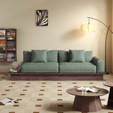 WEHOMZ Wood Frame Sofa Bed, Reversible Armrests & Storage, Corduroy/Linen Blend