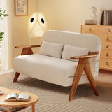 WEHOMZ Foldable Reclining Sofa Bed with Armrests in Cotton Linen, Breathable & Space-Saving Design