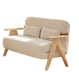 WEHOMZ Foldable Reclining Sofa Bed with Armrests in Cotton Linen, Breathable & Space-Saving Design