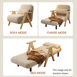 WEHOMZ Foldable Reclining Sofa Bed with Armrests in Cotton Linen, Breathable & Space-Saving Design