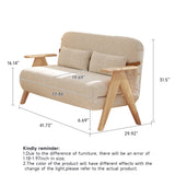 WEHOMZ Foldable Reclining Sofa Bed with Armrests in Cotton Linen, Breathable & Space-Saving Design