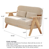 WEHOMZ Foldable Reclining Sofa Bed with Armrests in Cotton Linen, Breathable & Space-Saving Design