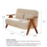 WEHOMZ Foldable Reclining Sofa Bed with Armrests in Cotton Linen, Breathable & Space-Saving Design