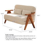 WEHOMZ Foldable Reclining Sofa Bed with Armrests in Cotton Linen, Breathable & Space-Saving Design