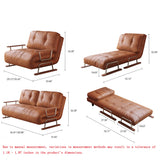 Caramel Eco-Leather Foldable Sofa Bed – Convertible 4-in-1 Chair, Chaise & Bed