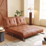 Caramel Eco-Leather Foldable Sofa Bed – Convertible 4-in-1 Chair, Chaise & Bed