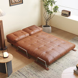 Caramel Eco-Leather Foldable Sofa Bed – Convertible 4-in-1 Chair, Chaise & Bed