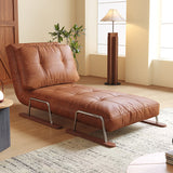 Caramel Eco-Leather Foldable Sofa Bed – Convertible 4-in-1 Chair, Chaise & Bed