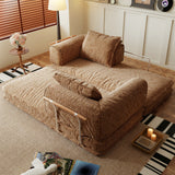Corduroy Modular Futon Couch Bed & Sleeper Sofa in Caramel, Gray, Beige