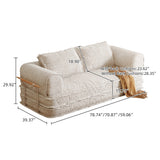 Corduroy Modular Futon Couch Bed & Sleeper Sofa in Caramel, Gray, Beige