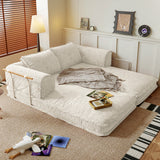 Corduroy Modular Futon Couch Bed & Sleeper Sofa in Caramel, Gray, Beige