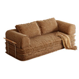 Corduroy Modular Futon Couch Bed & Sleeper Sofa in Caramel, Gray, Beige