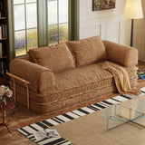 Corduroy Modular Futon Couch Bed & Sleeper Sofa in Caramel, Gray, Beige